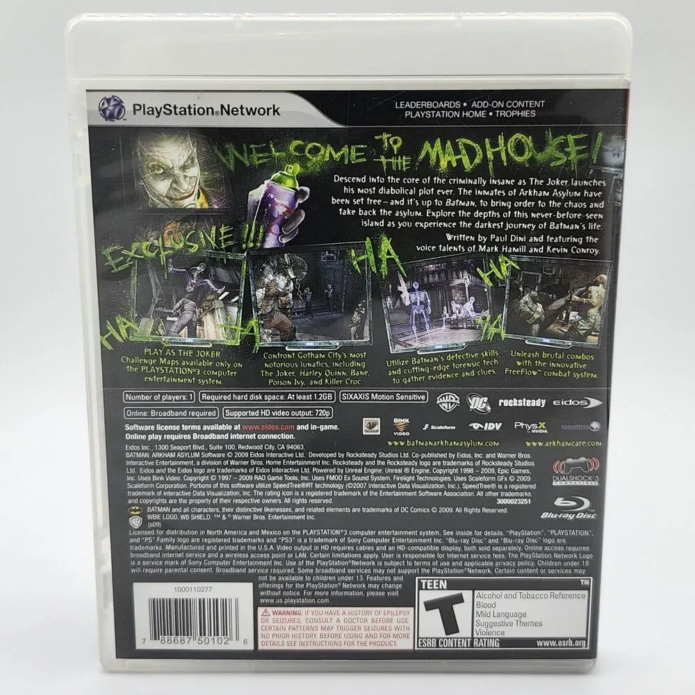 Batman: Arkham Asylum (Sony PlayStation 3, 2009, CIB)
